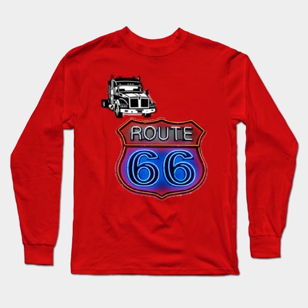 Route66 Long Sleeve T-Shirt by baso22